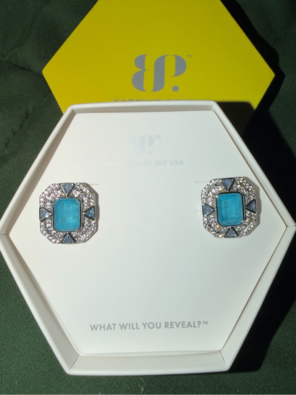 Bomb Party Earrings-Lanterns In Voices Light Blue Quartz on Rhodium ER67587
